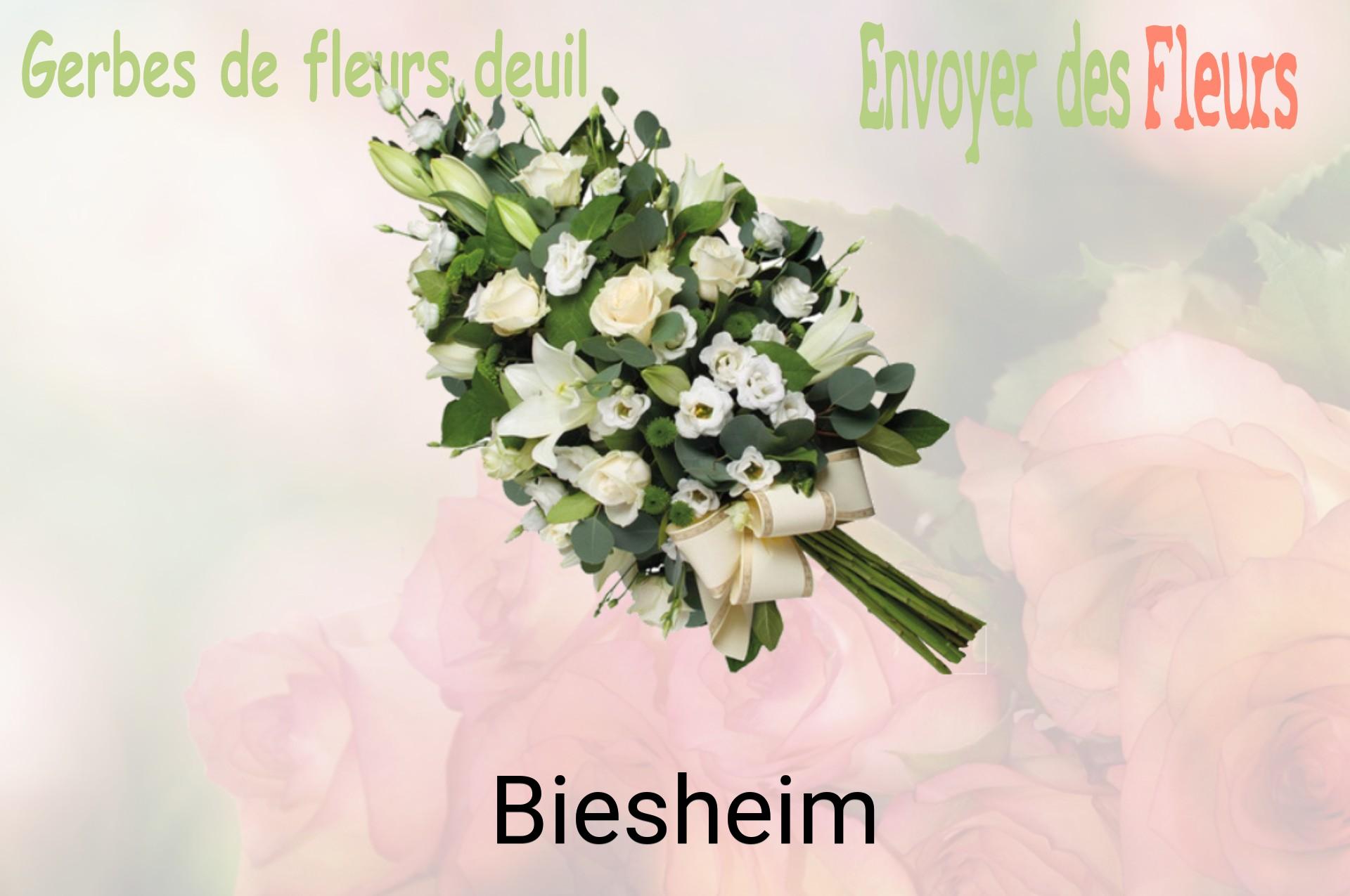 Gerbe de fleurs de deuil livrée à Biesheim